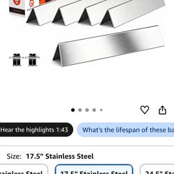 QuliMetal 17.5 Inch Flavorizer Bars for Weber Genesis 300, Genesis E-310 E-320 E-330 Grills with Front Controls Knobs (2011-2016), Stainless Steel Gri
