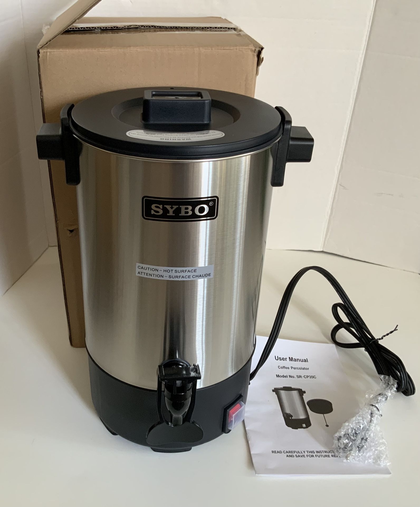 Coffee Percolator Coffee Maker Hot Water Catering 30 Cups Sybo SR-CP35C