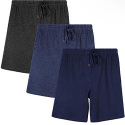 Andrew Scott Men's Lounge Shorts | Drawstring & Pockets Cotton PJ-Sleep Short Bottoms | Multi Packs 