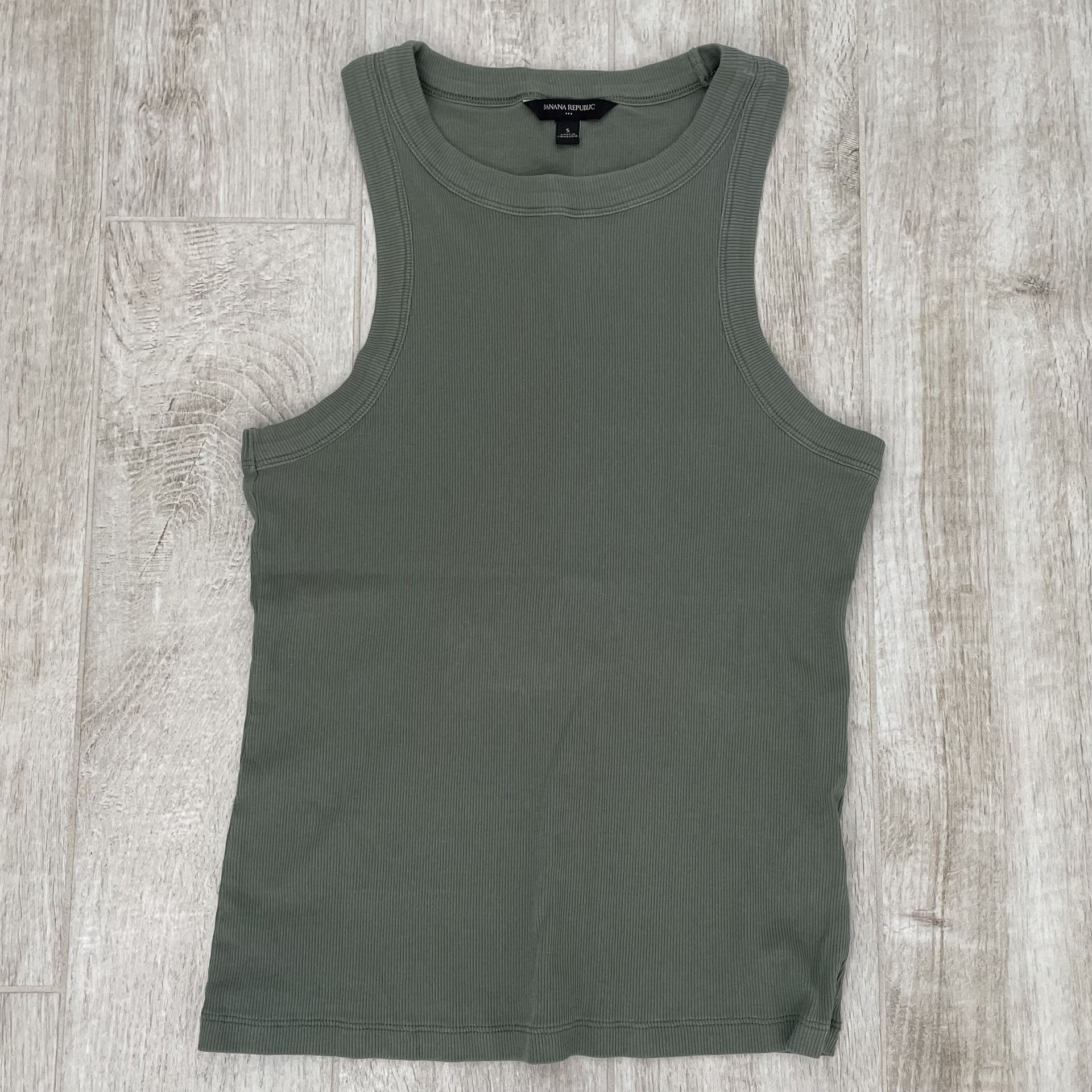 Banana Republic FITTED RIBBED TANK, Green, S