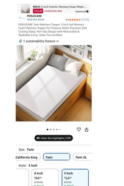 Twin mattress topper
