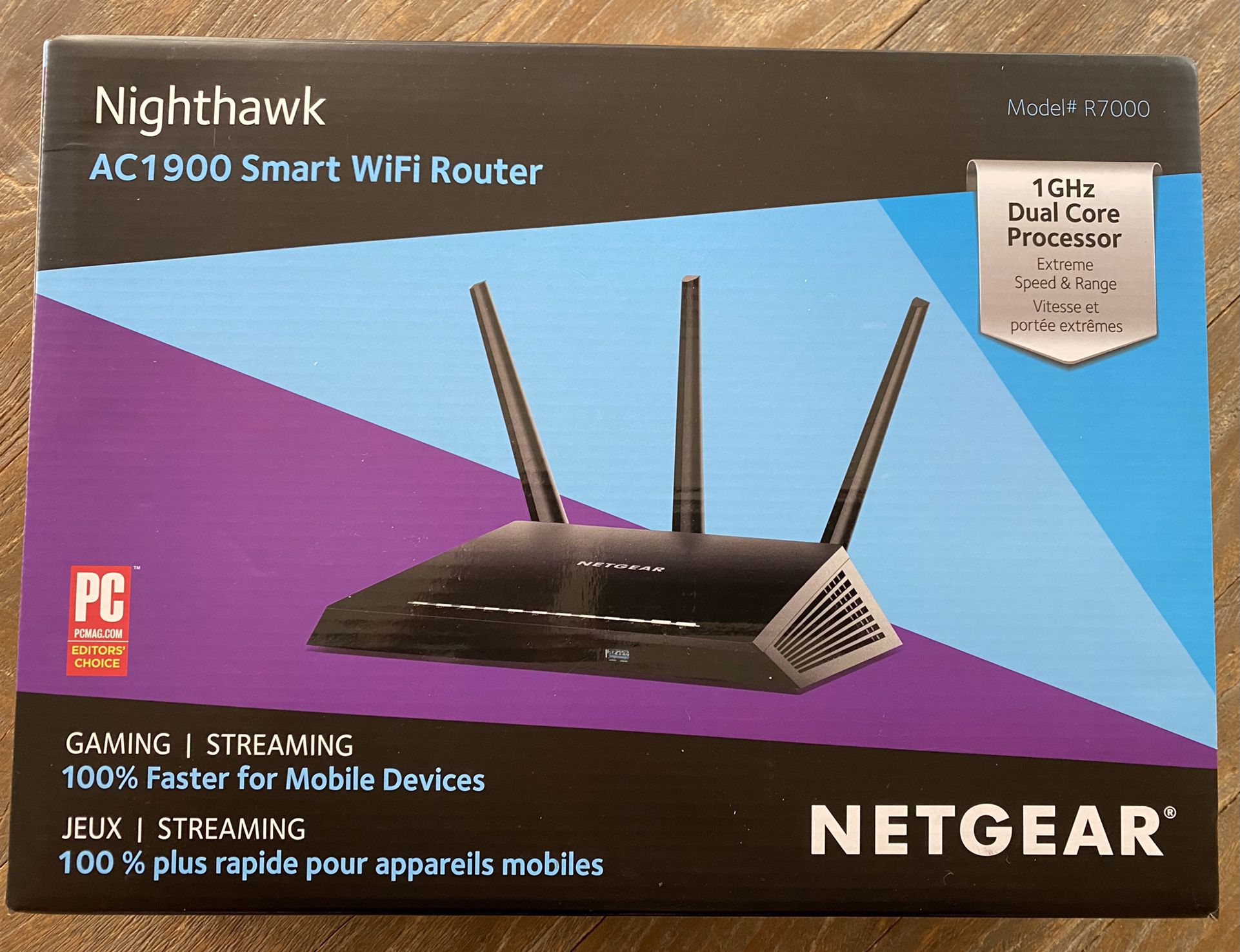 Netgear Nighthawk AC1900 Smart WiFi Router - Model #R7000 - New In box