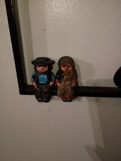 Antique Cast Iron Amish Hand painted Figurens 