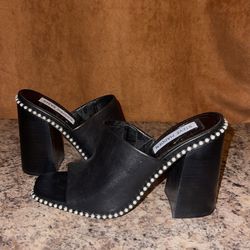 Black Steve Madden Mule Pumps With Rhinestones$27 