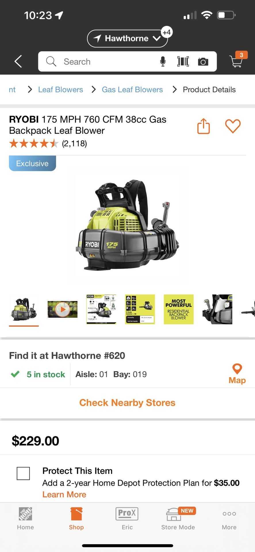 Ryobi Backpack Leaf Blower 760 CFM Broken