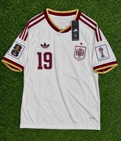 Lamine Yamal Spain White Away Jersey Player Edition.