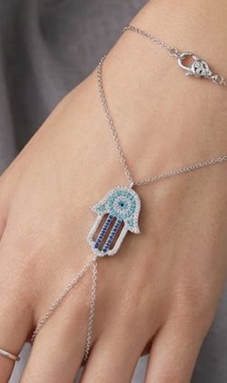 Hamsa Hand Slave Bracelet with Evil Eye