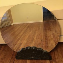 Beautiful Antique marble and black with brown mirror