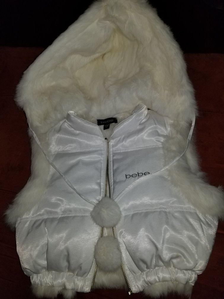 Girl's BeBe Rabbit Fur Vest