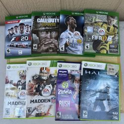 Lot Of 8 Xbox 360 & Xbox One Video Games Soccer Racing Football Madden Halo 4 