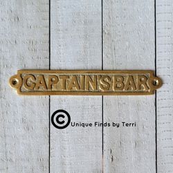 Brand New! 5.5" Captain's Bar  Brass Plaque Coastal Nautical | SHIPPING IS AVAILABLE