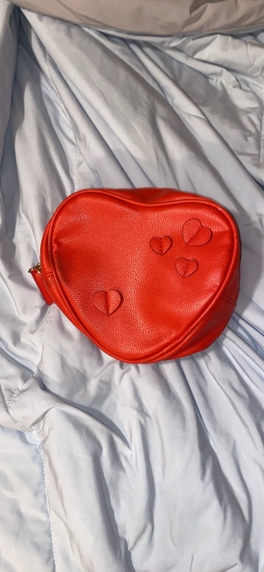 Red Medium Sized Bag with Hearts on it