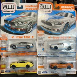 Autoworld Diecast Mustang Set Of 4 