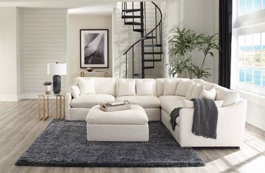 Off White Linen Like Fabric Sectional 5 Pieces ONLY $1699- SALE!