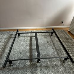 Sears Queen Metal Bed Frame with Removable Wheels