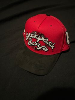 Embroidered Script Trucker Cap – Red / Black