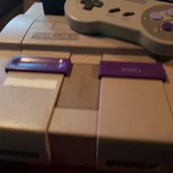 Super Nintendo System With Controller And Cords 