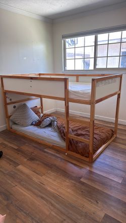 IKEA KURA Reversible Bed Frame (Pine / White)