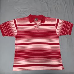 Collar Shirt, 2XL, Red/White