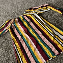 Off The shoulder Colorful Striped Dress Size M