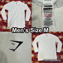 Gymshark Geo Seamless Long Sleeve White T-Shirt Men’s Medium Performance Gym