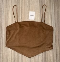 New Forever 21 Tank Top Cami XL Suede Brown Stretchy