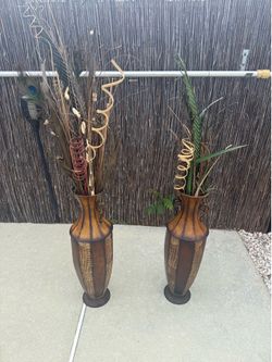 Decorative Metal Floor Vases $30 for both