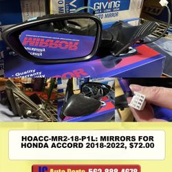 MIRRORS FOR HONDA ACCORD 2018 2019 2020 2021 2022