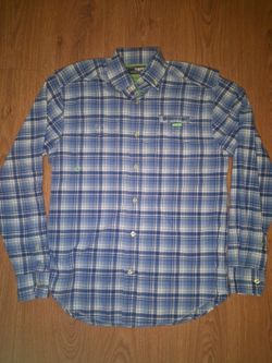 Vineyard Vines Performance Shirt Mens XS Blue Plaid Nylon
