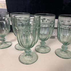 Set If 5 Vintage Libby Duratuff Goblets