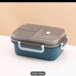 1pc Double-layer Microwave Lunch Box With Spoon, Leakproof Large Capacity