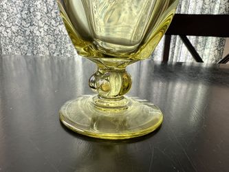 Set Of 6 Vintage Lime Green Goblets