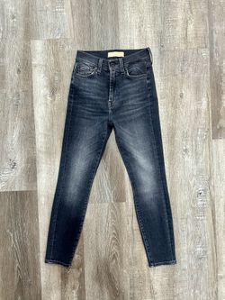 7 For All Mankind Skinny & Slim Jeans Dark Blue Denim Stretch Pockets Women's
