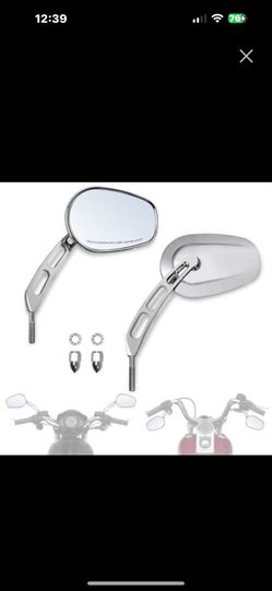 Handlebar Mount Mirrors, Left & Right Side Rearview mirrors for 1 Harley Models,for CVO Dyna Electra Glide Road Glide Road King Softail Stree