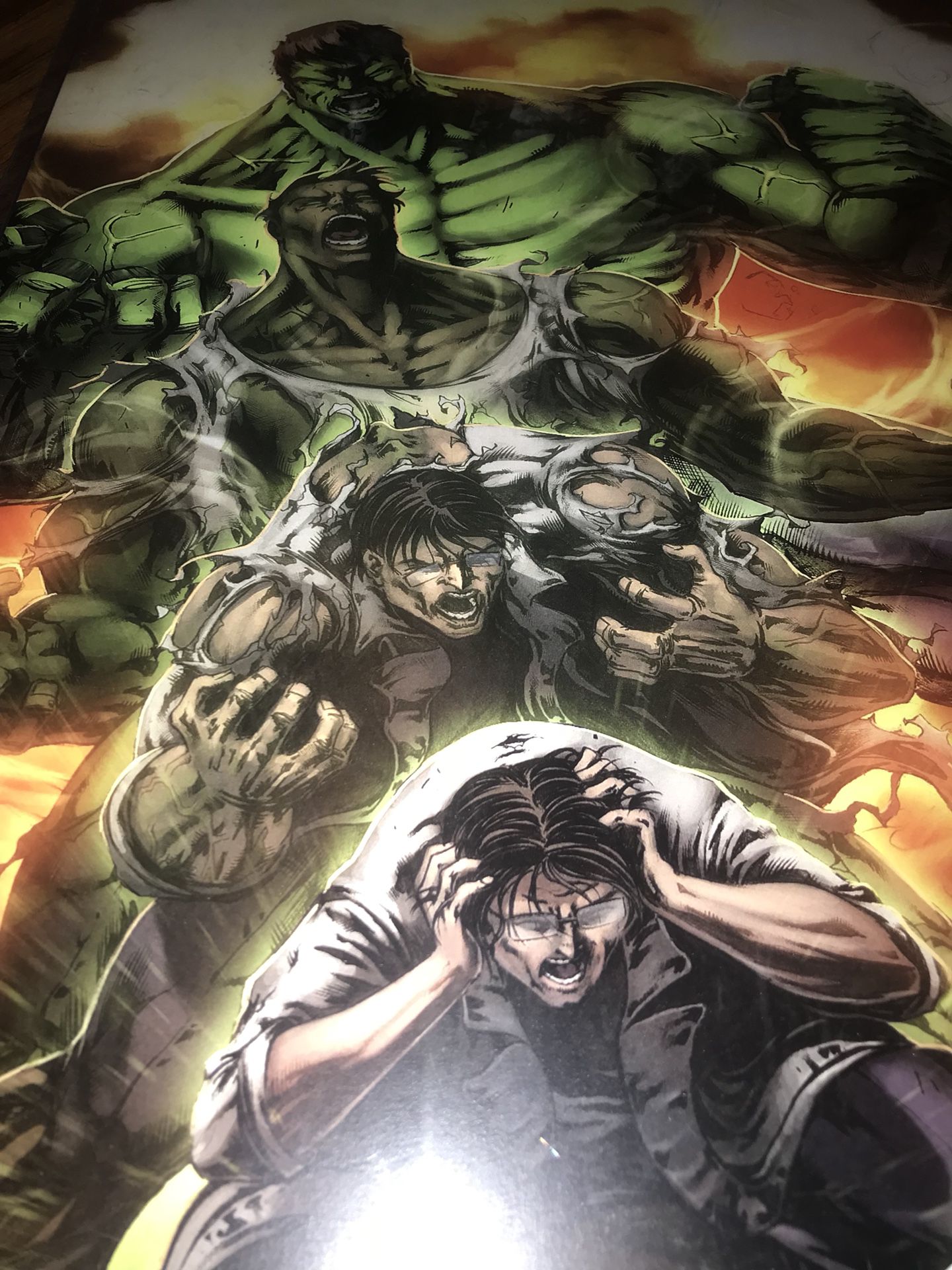 Incredible Hulk 11x17 anime art print comes in a top loader case