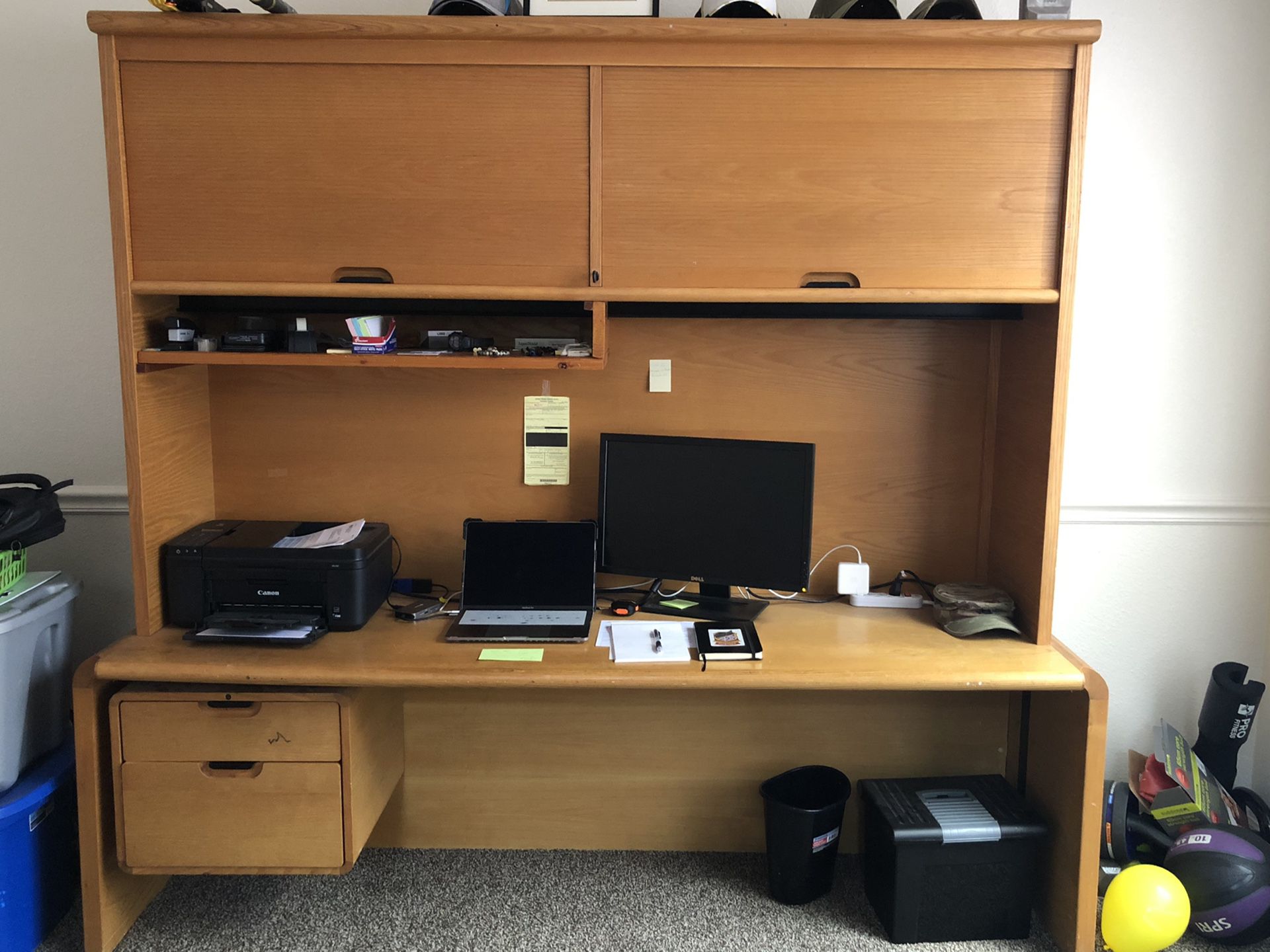 Office Desk with File Cabinets