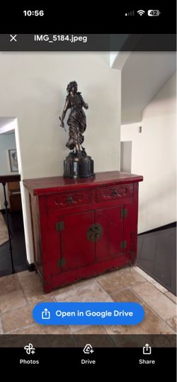 Pier 1 Red Asian-Style Accent Cabinet / Sideboard
