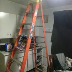 New Werner 8 Ft Fiberglass 300 Lb Weight Capacity Step ladder 