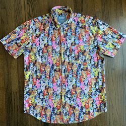RSVLTS x Bluey Shirt Size XL Primary Pals Print Short Sleeve Kunuflex Stretch