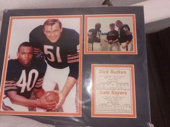 Dick Butkus & Gale Sayers Chicago Bears Matted Photo Collage