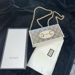 GUCCI Horsebit 1955 Wallet With chain