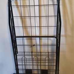 Large black shopping cart 38 in height 18 in wide has 2 baskets