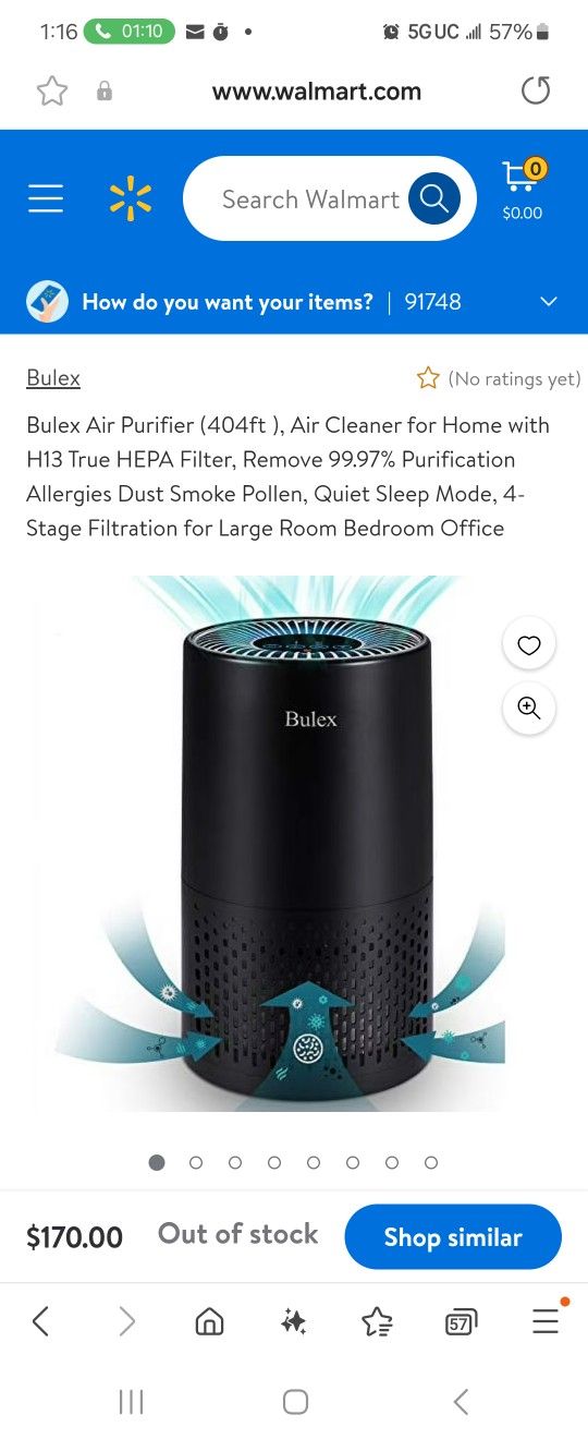 Bulex Air Purifier (404ft ), Air Cleaner for Home with H13 True HEPA Filter, Remove 99.97% Purification Allergies Dust Smoke Pollen, Quiet Sleep Mode,