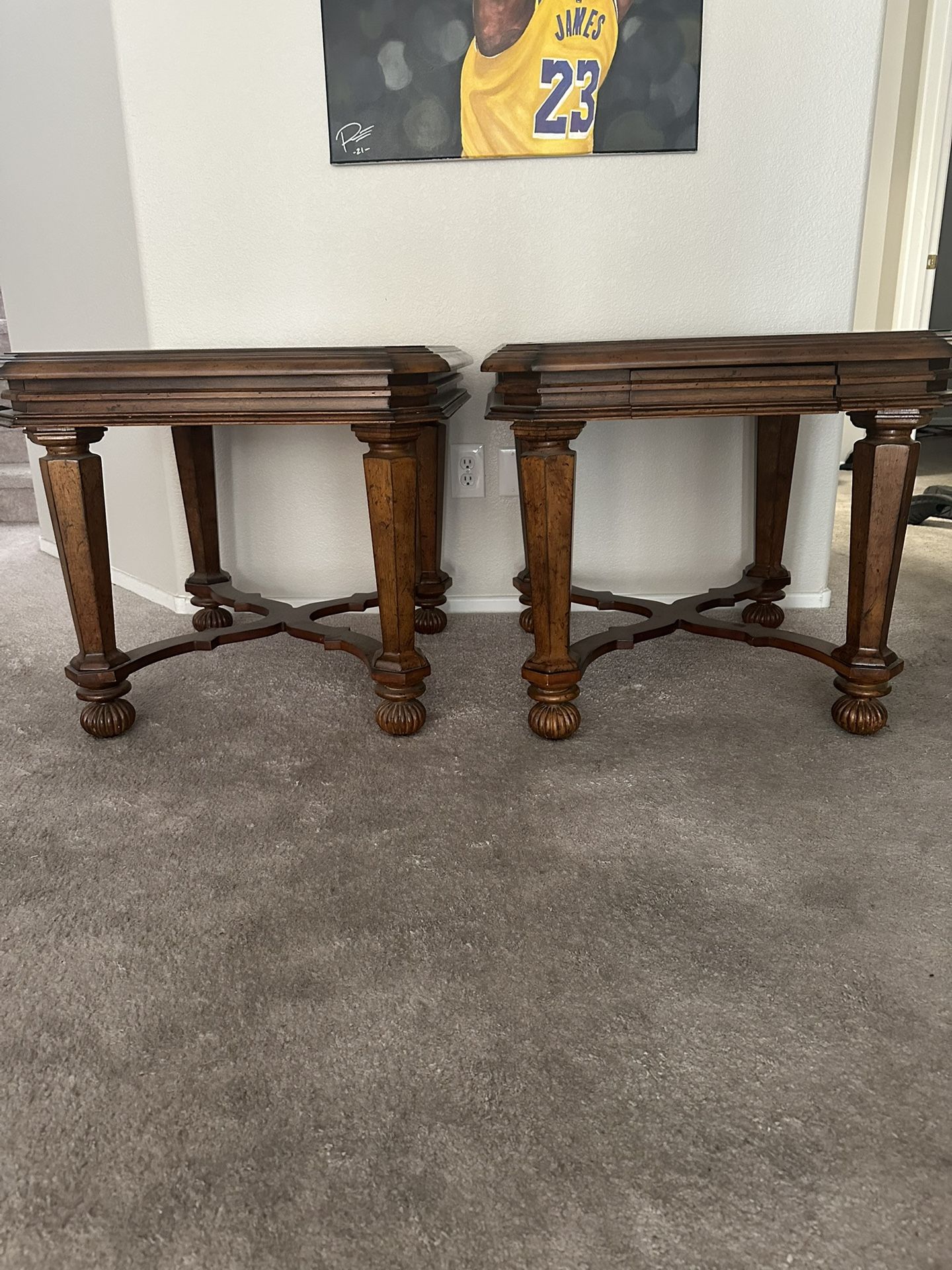 Wood Finished End Tables 
