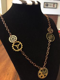 26” Steampunk Stainless Steel/Brass Necklace