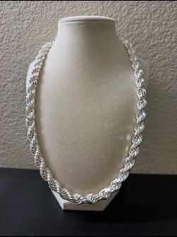 24 inch 8.5mm - 925 Sterling Silver Rope Chain