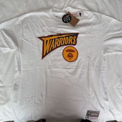 NWT Mitchell & Ness x BAPE Golden State Warriors T Shirt - L