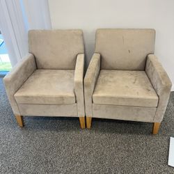 Set Of Two Cushioned Chairs