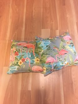 Outdoor Pillows with Flamingos