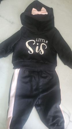 Little Sis Baby Girl Hoodie Tracksuit Set